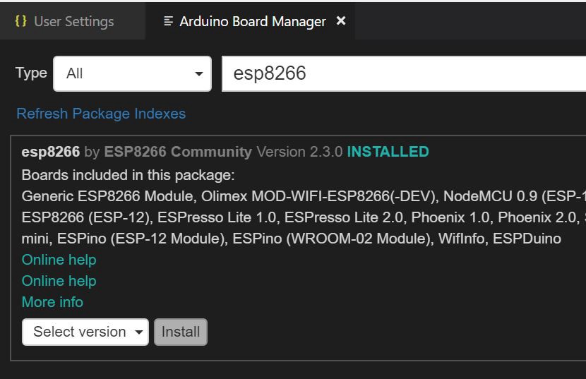 Arduino Board Manager