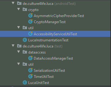 Unit-Tests und Android-Tests der luca App
